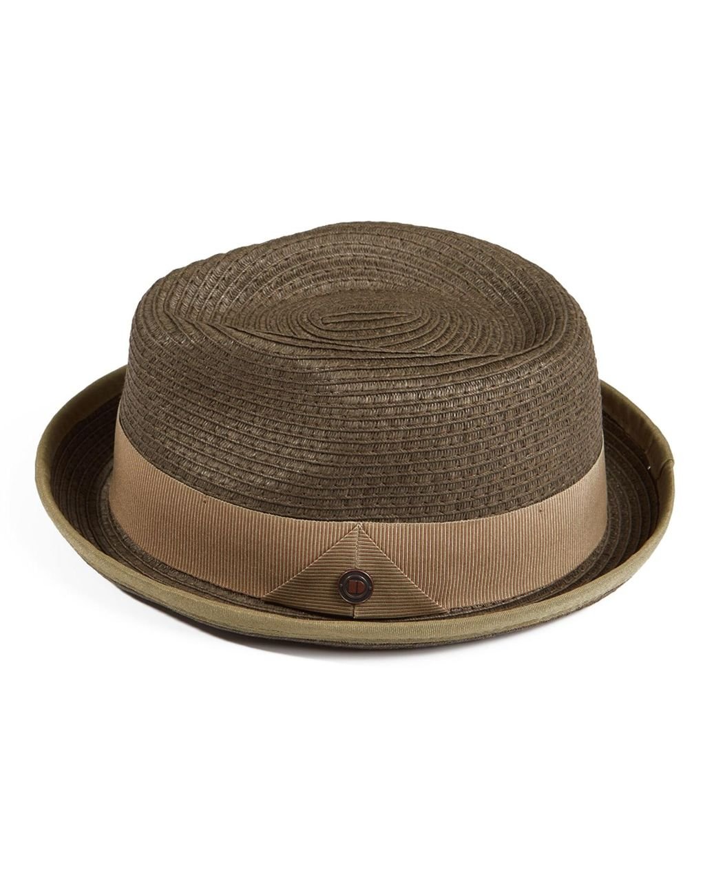 Dasmarca Hats Brown Dasmarca Andy Short Brim Trilby Retro Summer Skimpy Brim Straw Braided Hat for men