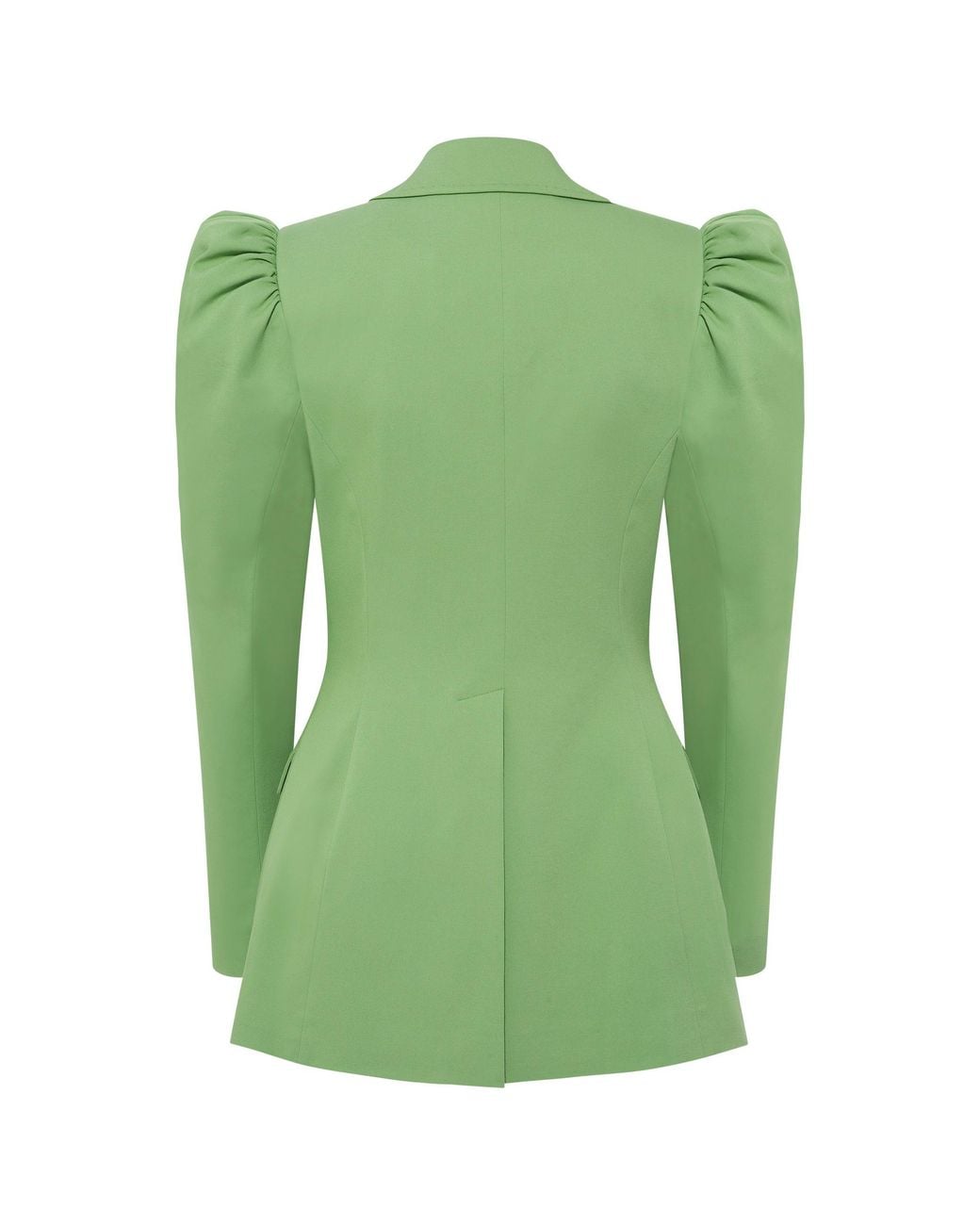 Femponiq Green Puff-Shoulder Tailored Blazer