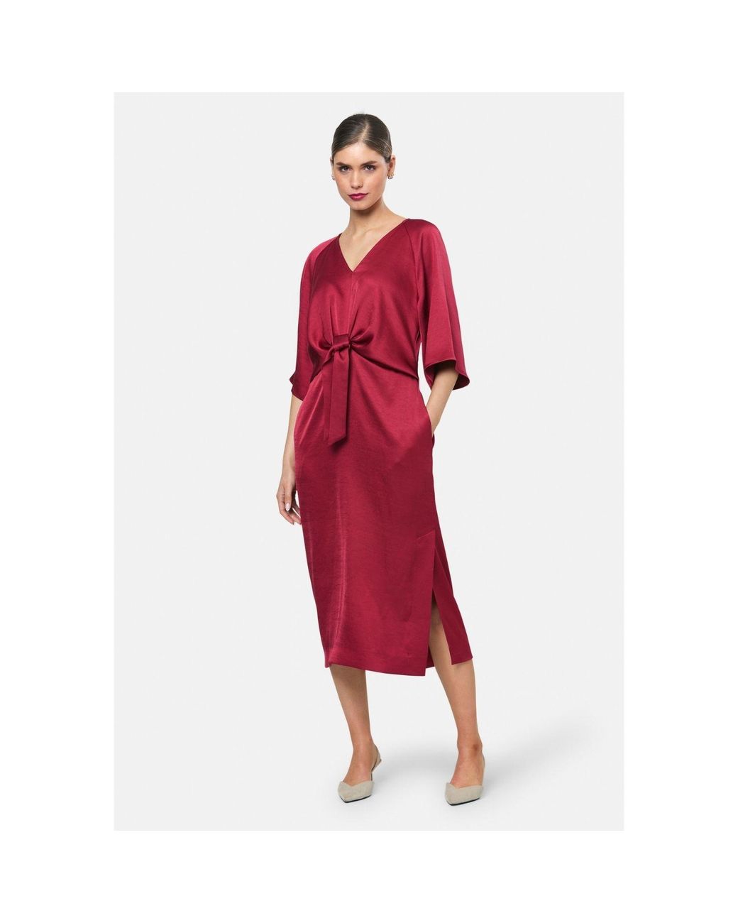 Helen Mcalinden Red Aibhe Ruby Satin Dress