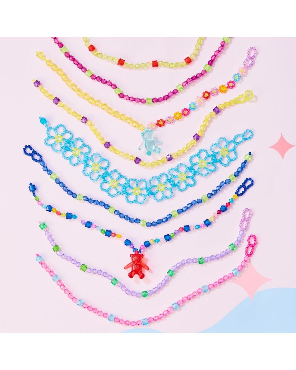 Tillie Beads Pink Fuchsia Daily Wear Carnival Bead Necklace