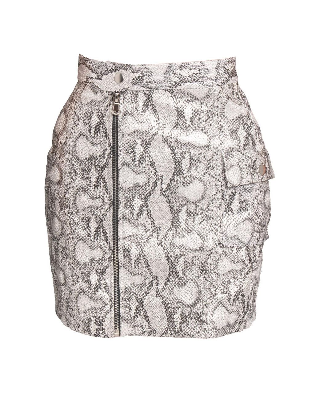Ettie Gray Faux Snake Skin Mini Skirt