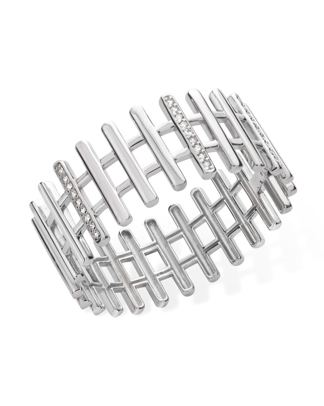 Lucy Quartermaine Metallic Melody Hinged Key Cuff Bangle