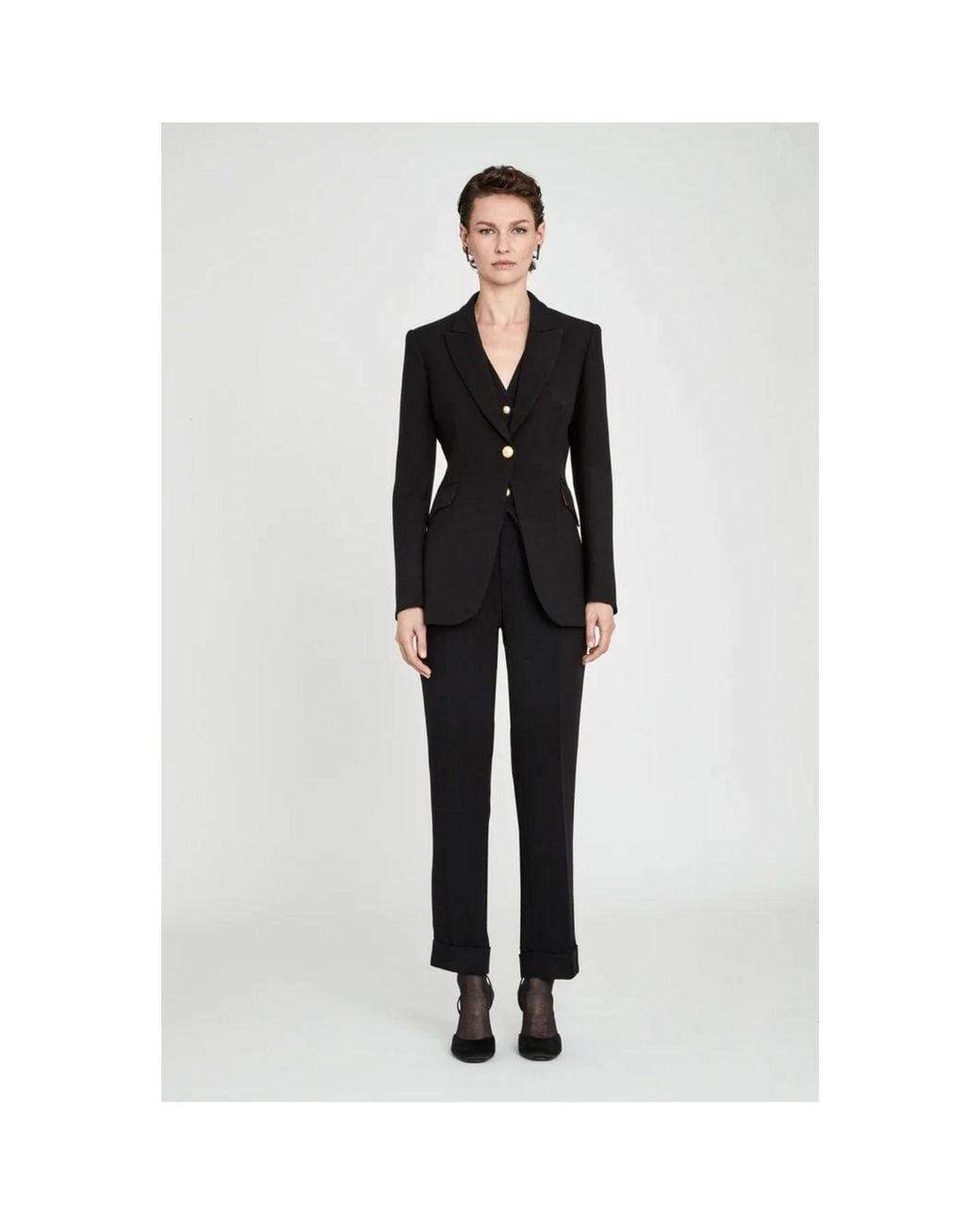 The Extreme Collection Black Tailored Blazer Single-Button Atelier