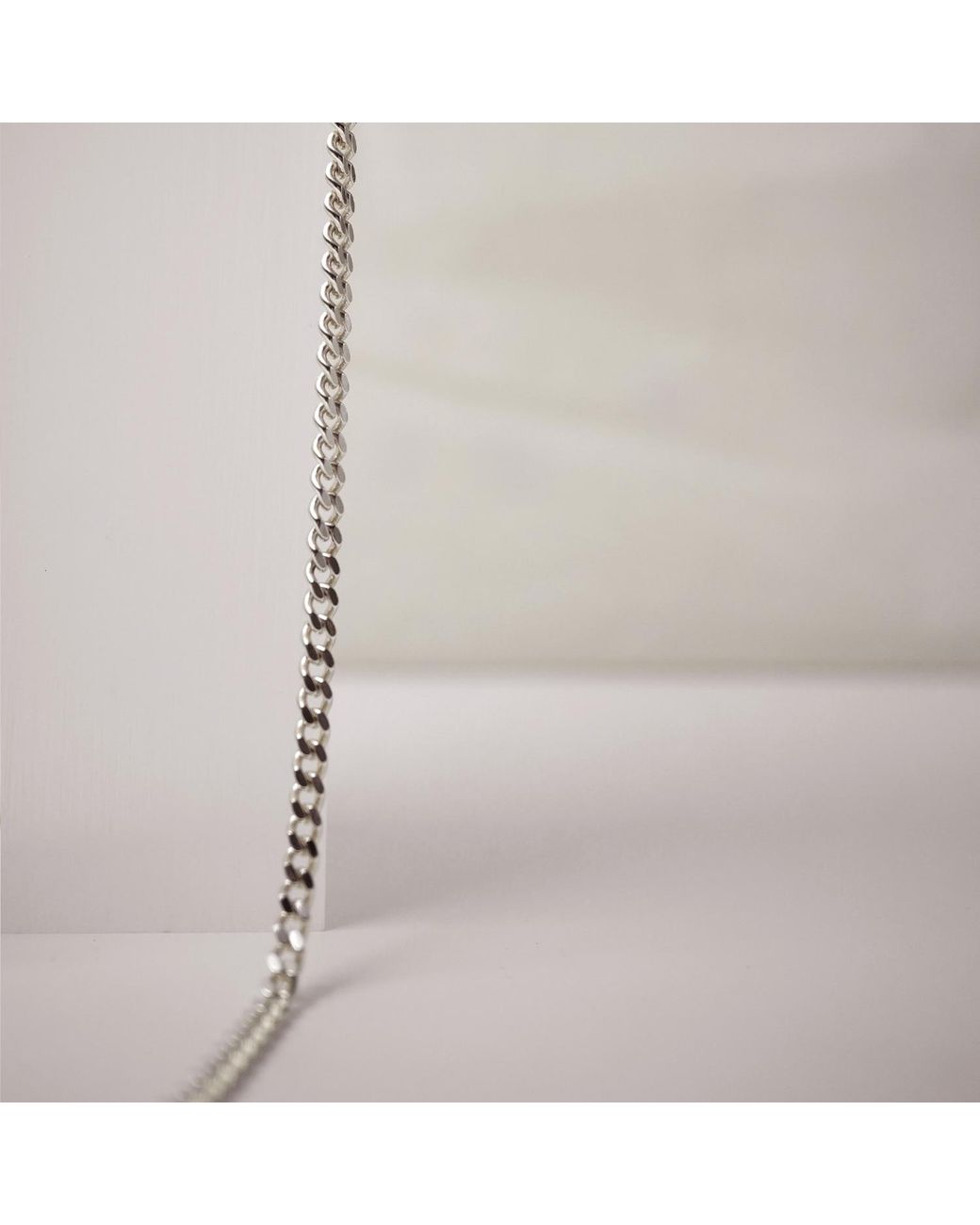 Kevin Thorne Jewellery Metallic Monolith Necklace- Curb Thin for men