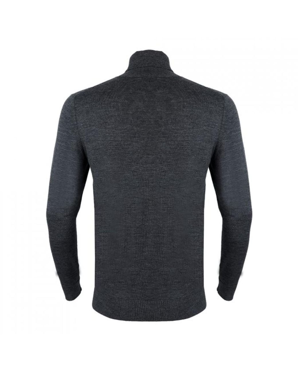 DAVID WEJ Blue Dixon Light Wool Roll Neck Jumper – for men
