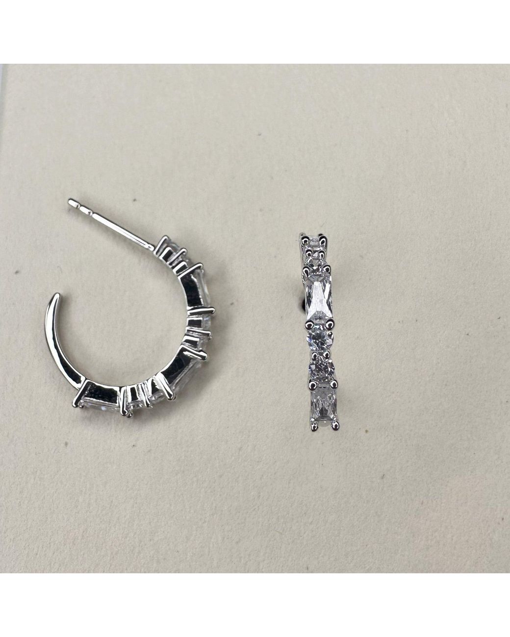 Clemence Wren Metallic Illumina Gemstone Hoop Earrings