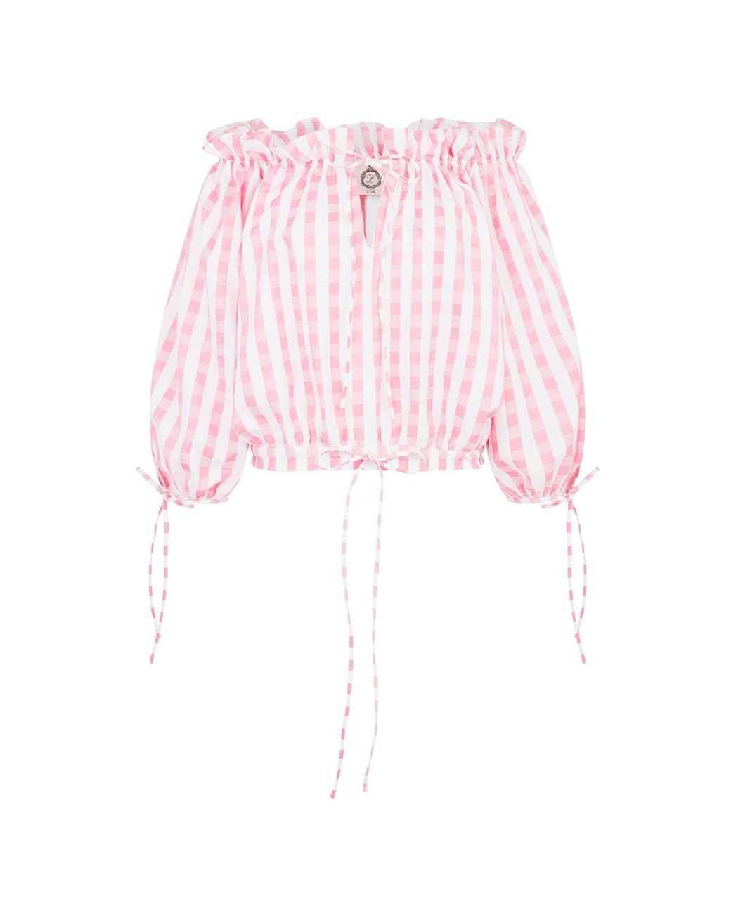 Lisa The Label Pink La La Lady Bel Air Pyjama Top Gingham