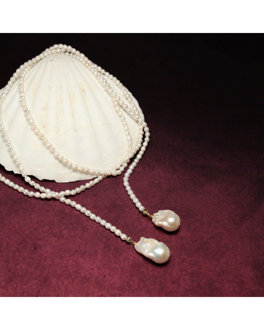 Ninemoo White Serenade Long Pearl Rope Necklace