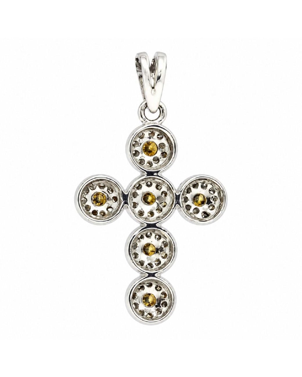 Artisan Metallic 18K Colored Diamond Cross Pendant
