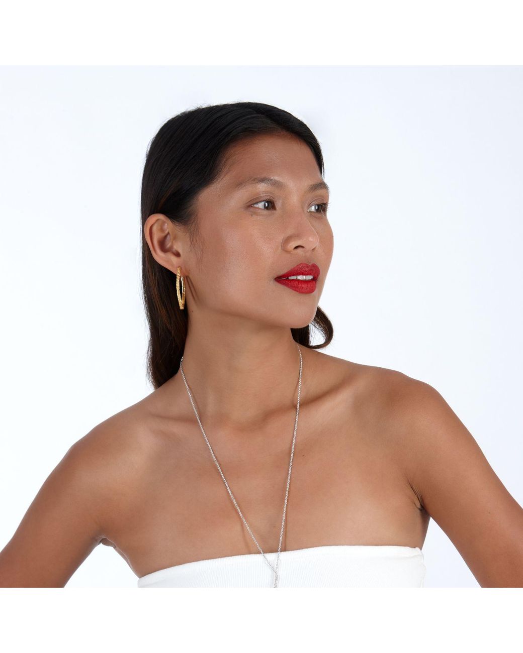 Lucy Quartermaine Metallic Large Hula Hoop Earrings