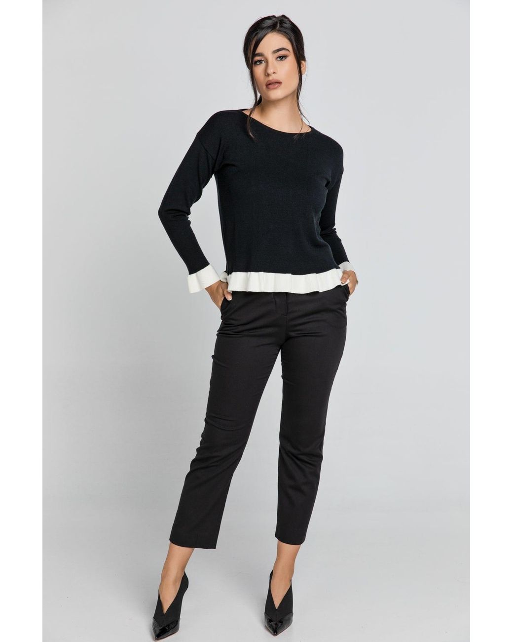 Conquista Black Gabardine Pants
