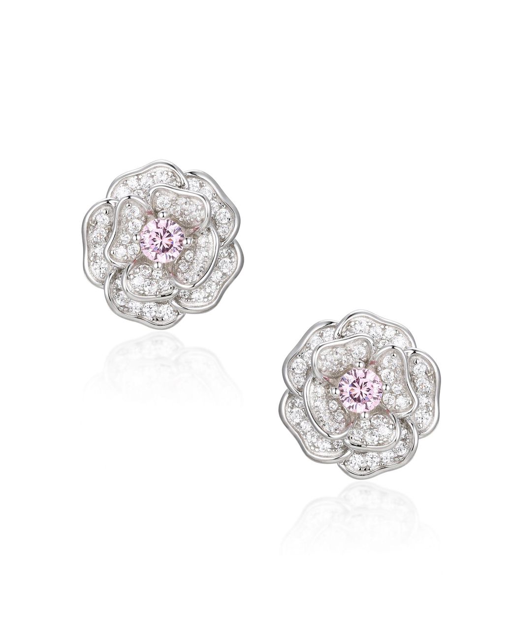 Santinni Metallic Mini 'Tsarina' Flower & Crystal Earrings