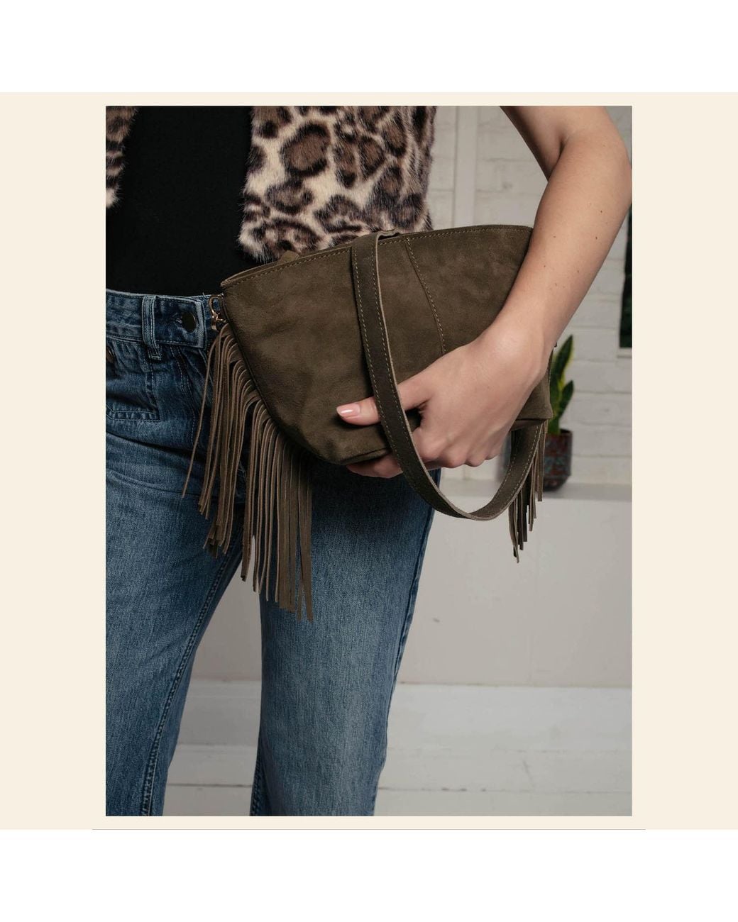 Nooki Design Green Kingston Tassle Cross Body Bag