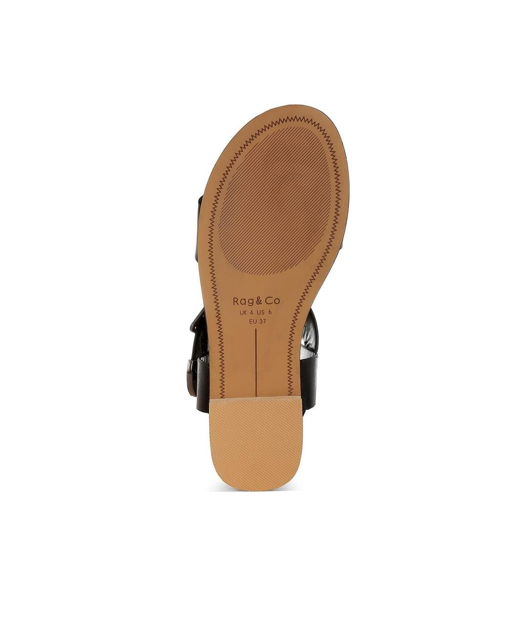 Rag & Co Black Shayla Gladiator Flat Sandals