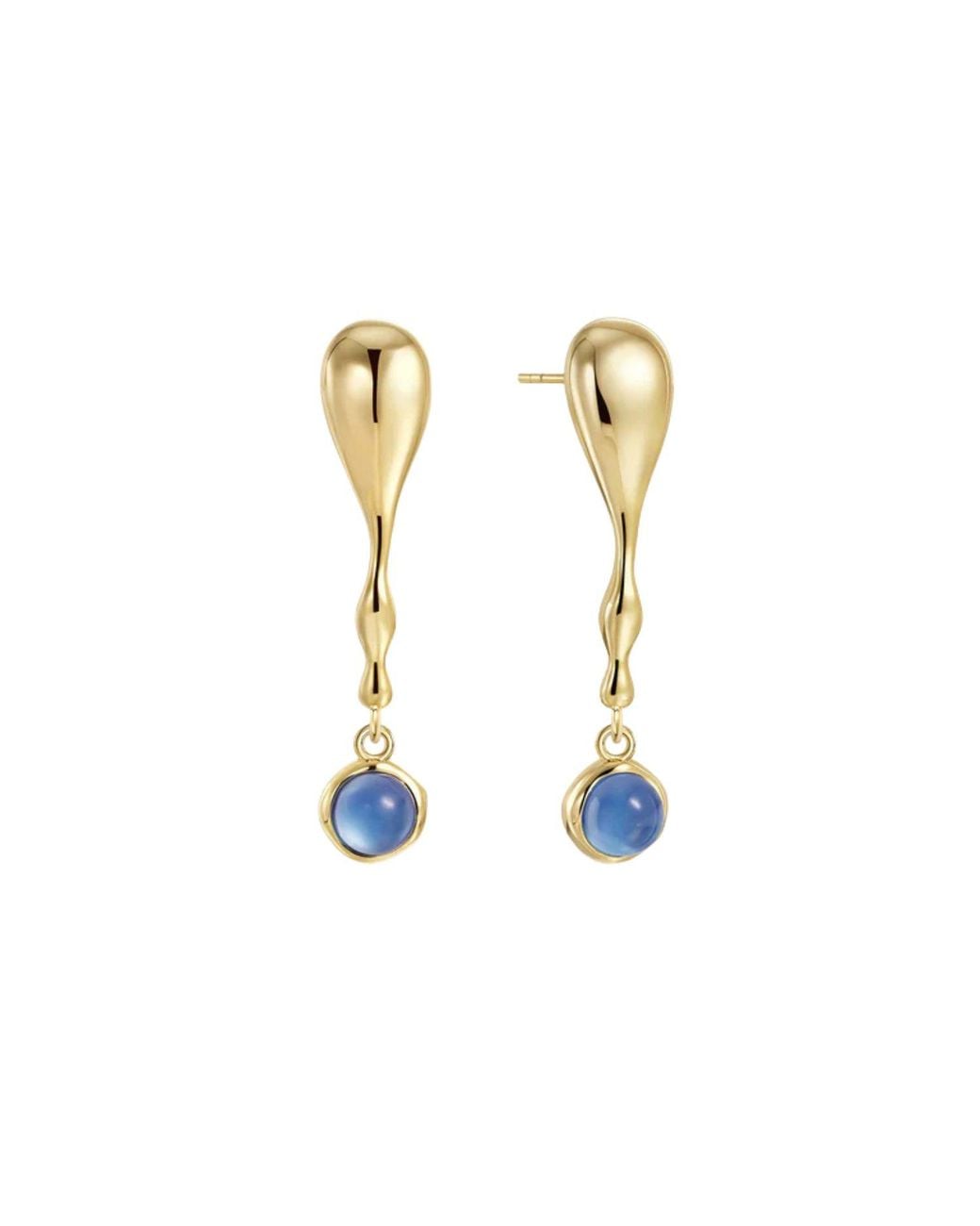 Vanimy White Seren Flow Gemstone Droplet Earrings