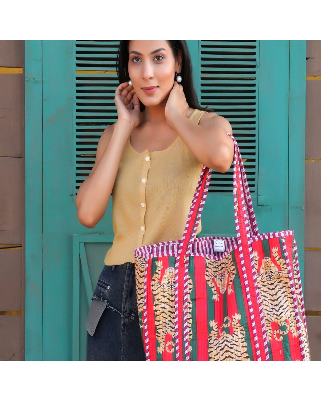 Conscious Yoga Collective Red The Ultimate Tibetan Tiger Tote
