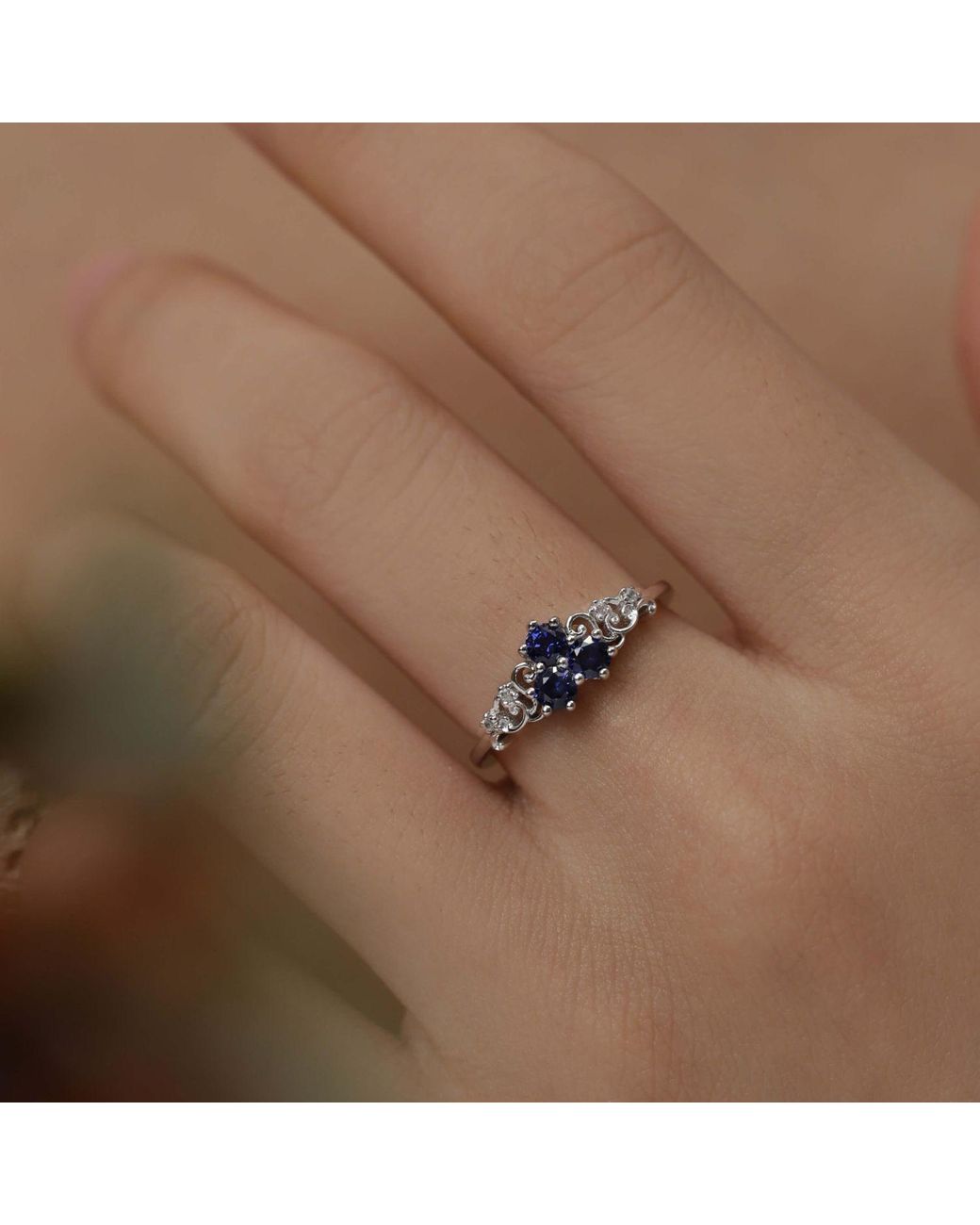 Azura Jewelry New York Blue Sapphire Of The Waterborn Ring Vermeil