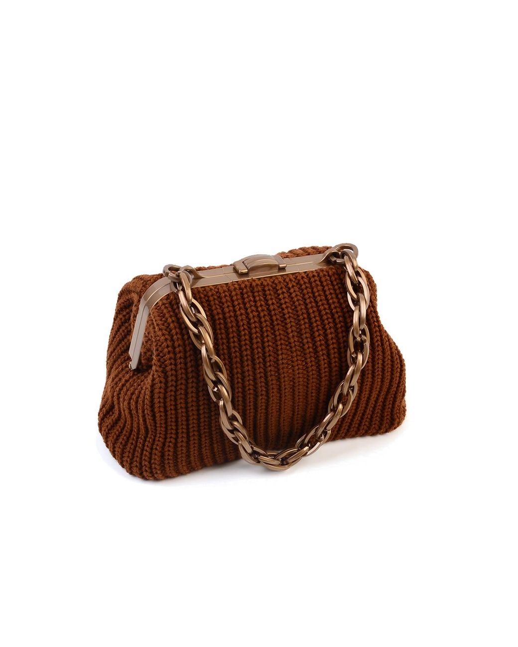 SJW BAGS LONDON Brown Balmoral Knitted Purse Clutch