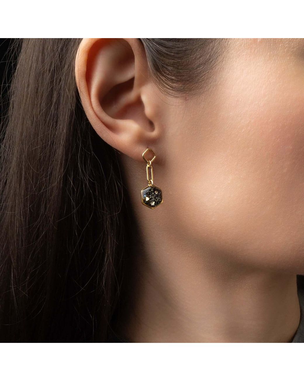 Kate Koel Metallic Galaxy Drop Earrings