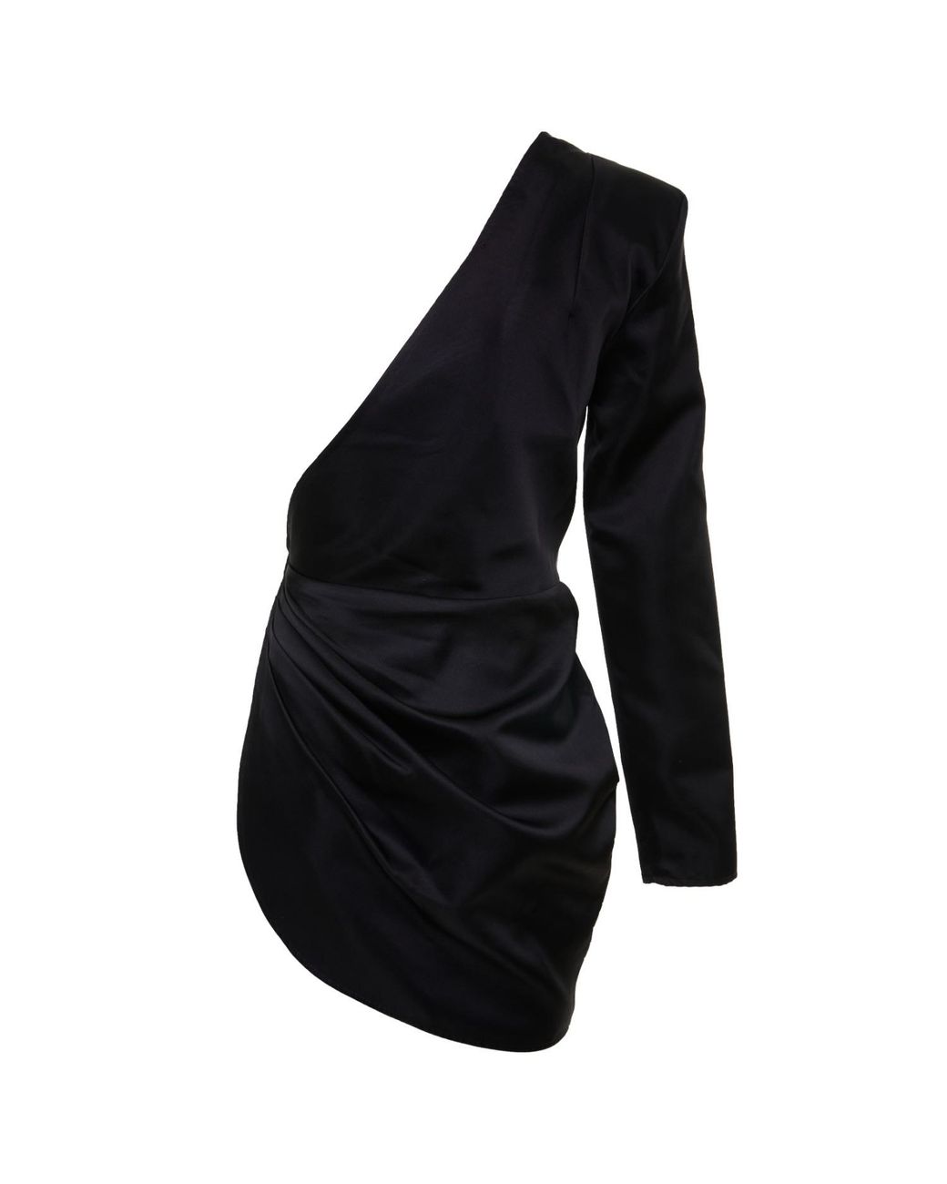 Brenda Agradi Black One-Shoulder Evening Party Mini Dress