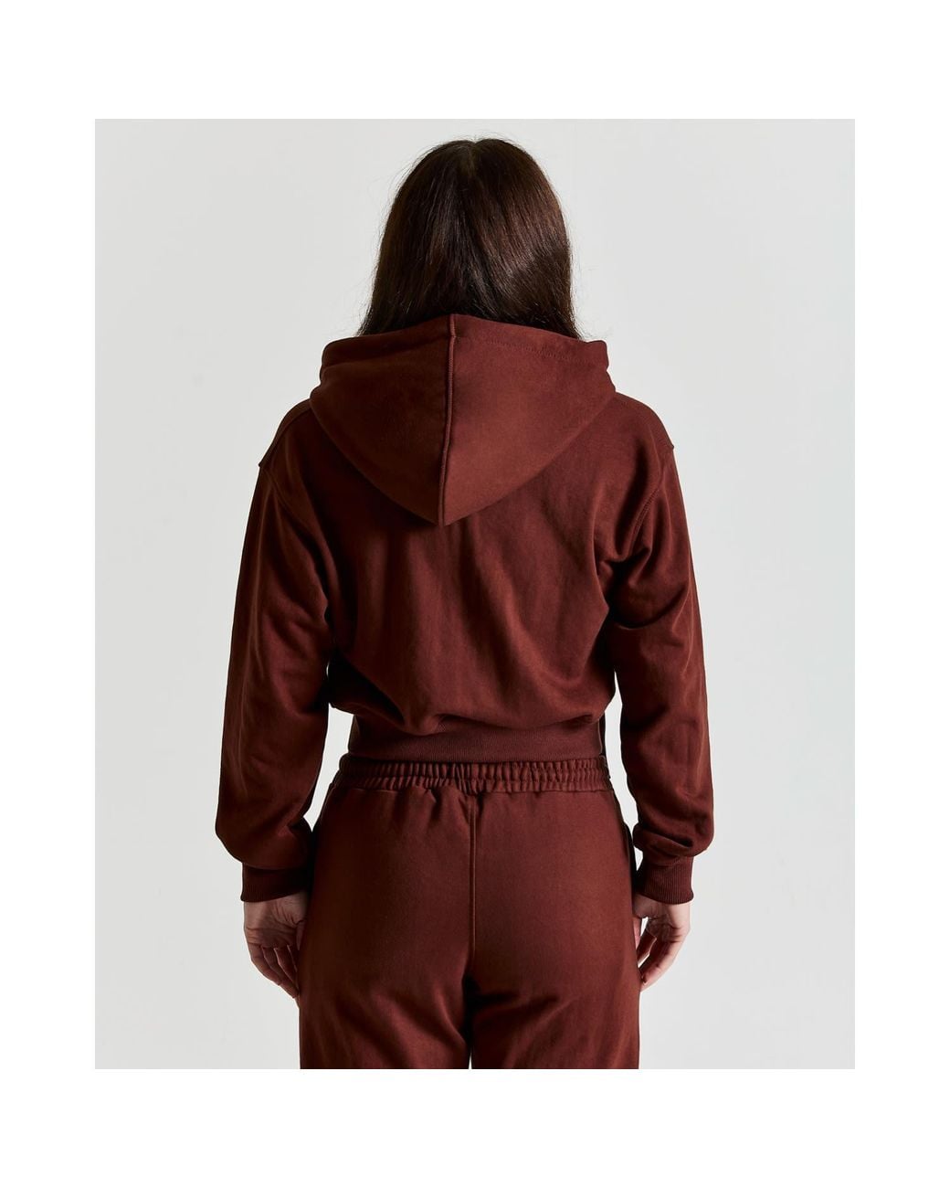 ROSIE BILLINGTON Brown Safari Scarf Cropped Hoodie