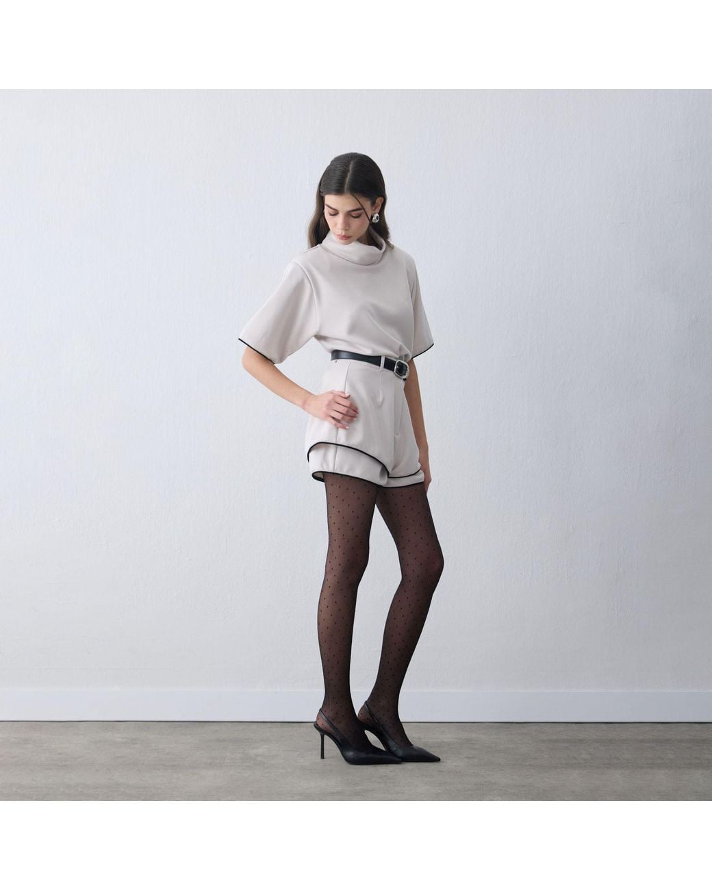 Thisisu Collection Gray Mira Layered High-Waisted Shorts