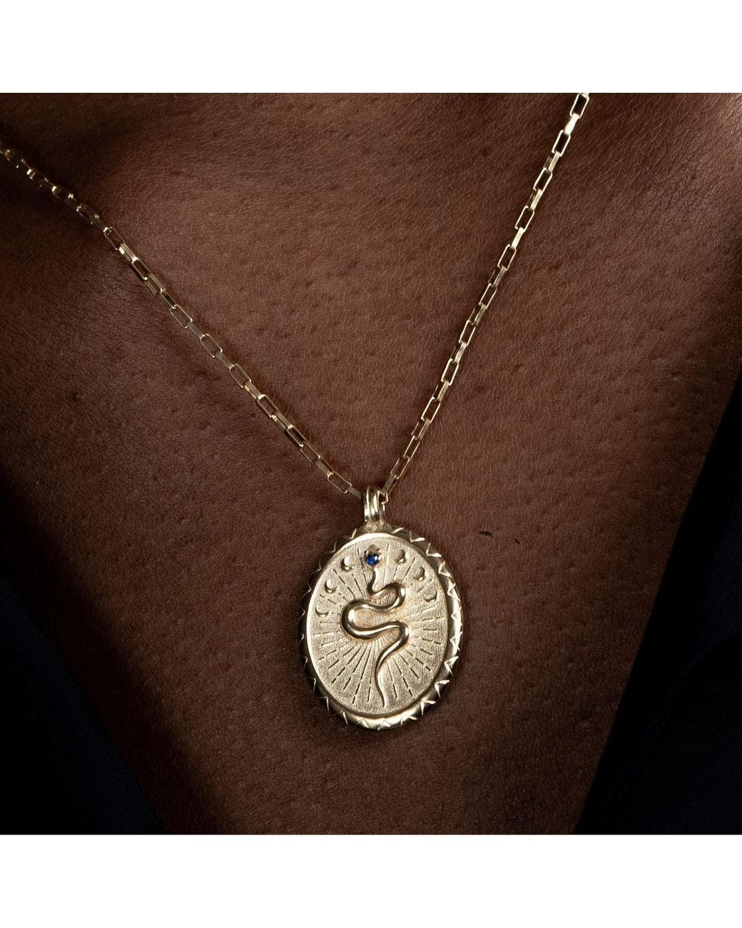 Dower & Hall Metallic Snake Talisman Necklace for men