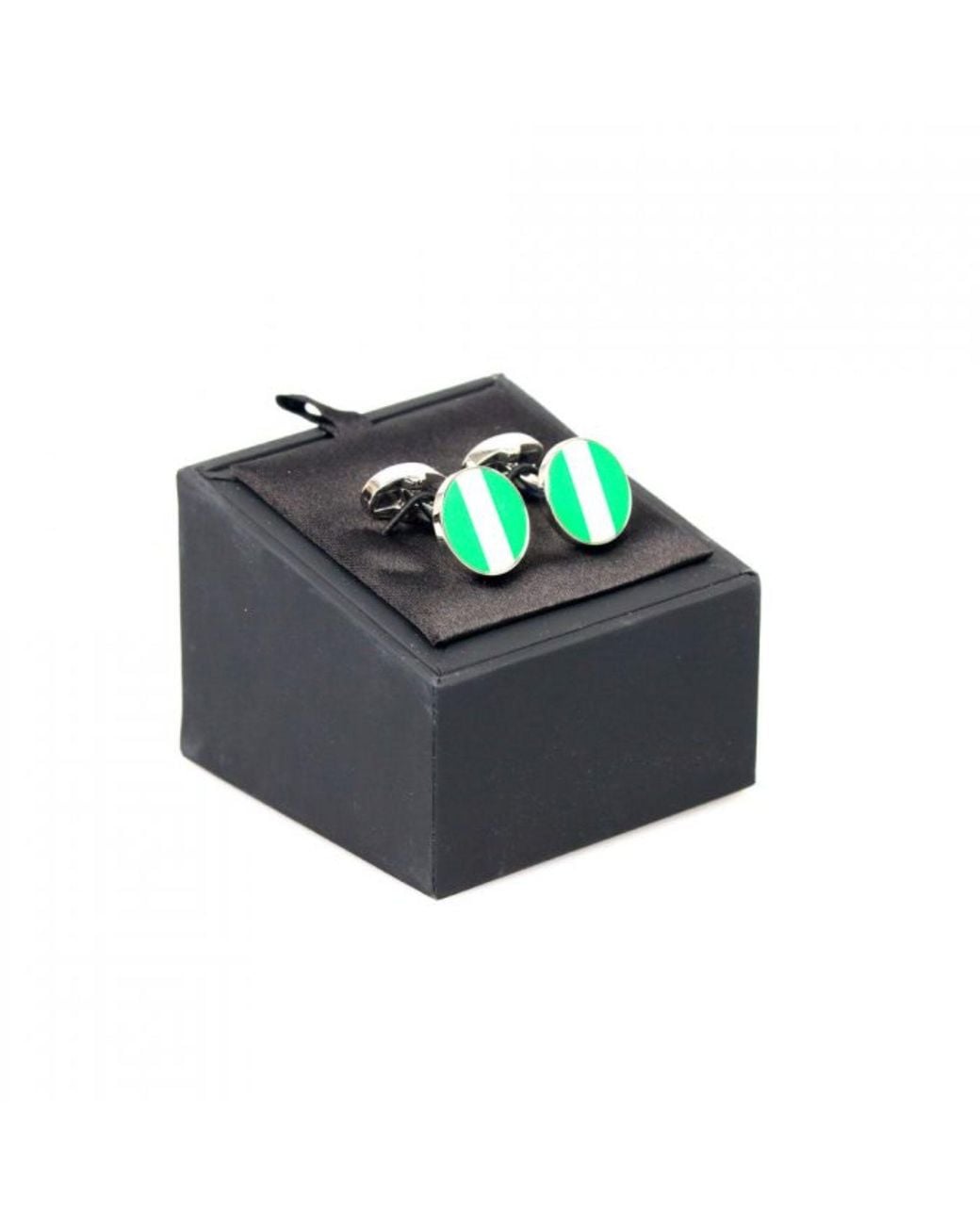 DAVID WEJ Blue Nigeria Flag Circle Cufflink – for men