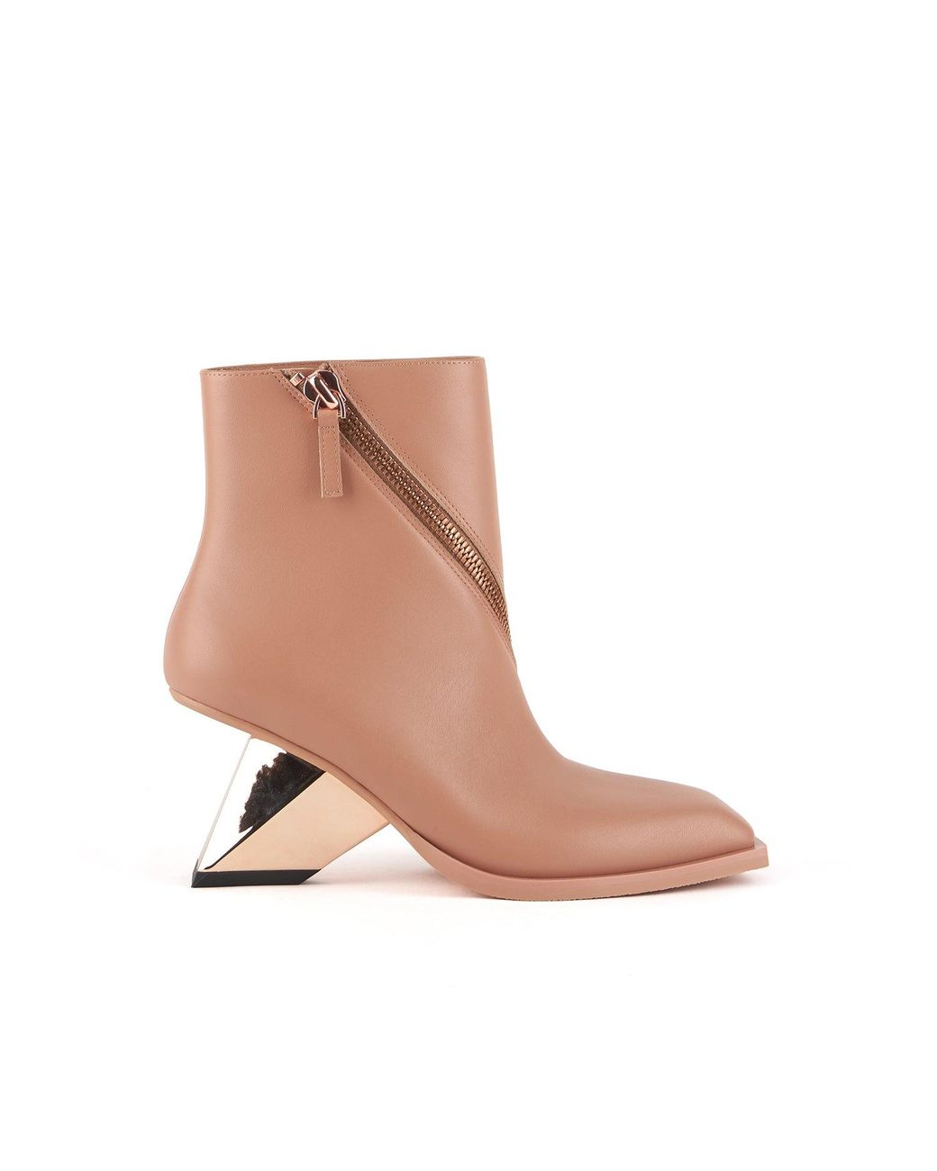 United Nude Brown Zip-Around Rockit Heel Ankle Boots