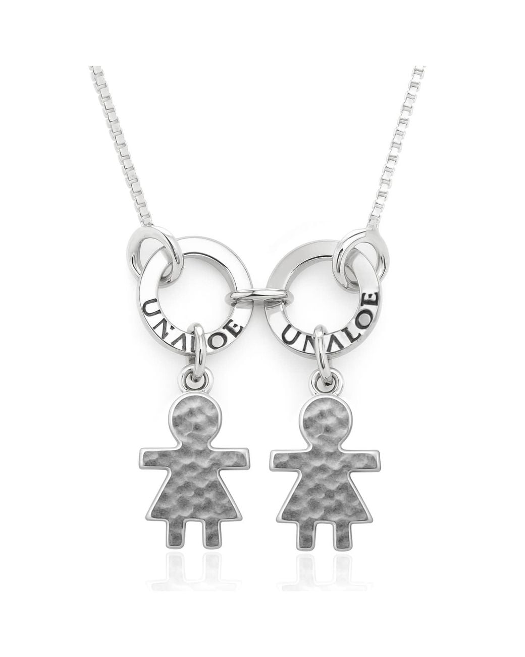 Unaloe White Sterling Necklace With Charms Little Girls