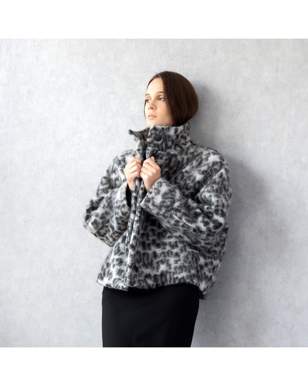 Jana Coshè Gray Wool Short Coat
