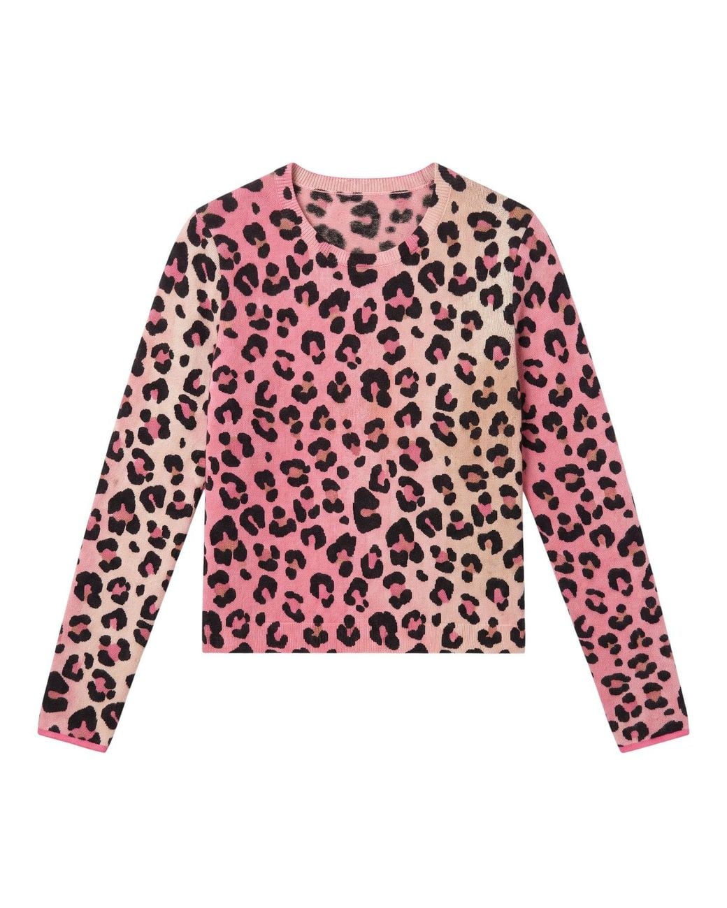 Brodie Cashmere Red Lauren Leopard Cropped Crew