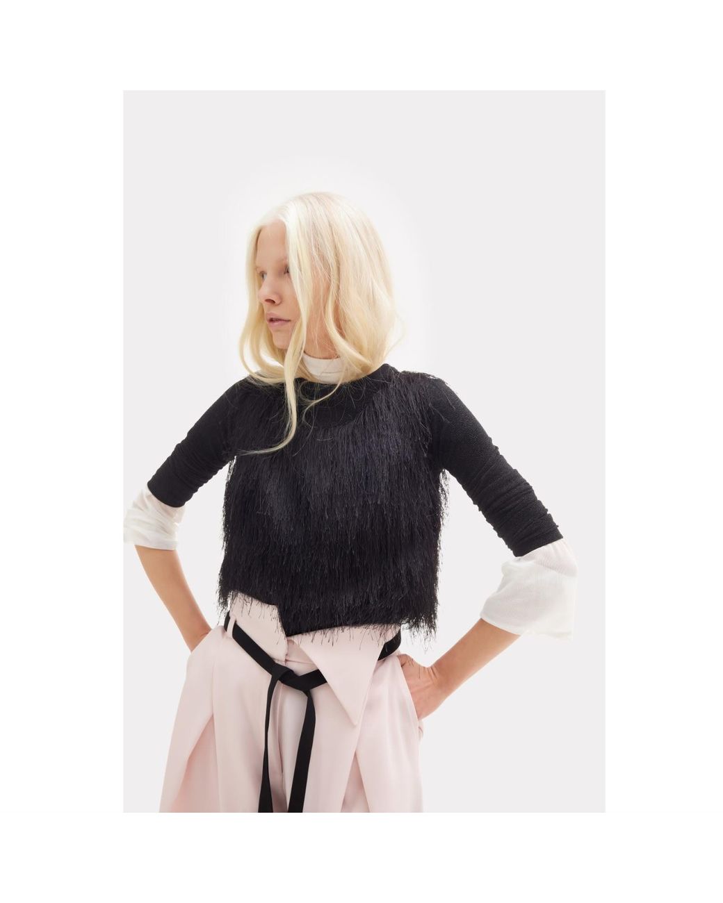 Julia Allert Pink Fashion Forward Wide-Leg Pants & Contrast Belt