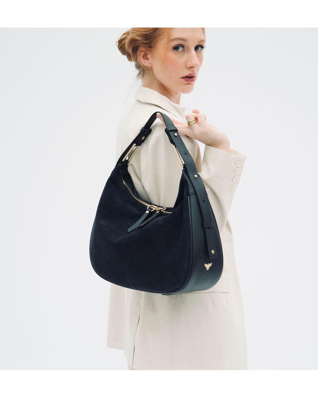 Apatchy London Blue The Charlie Suede Bag