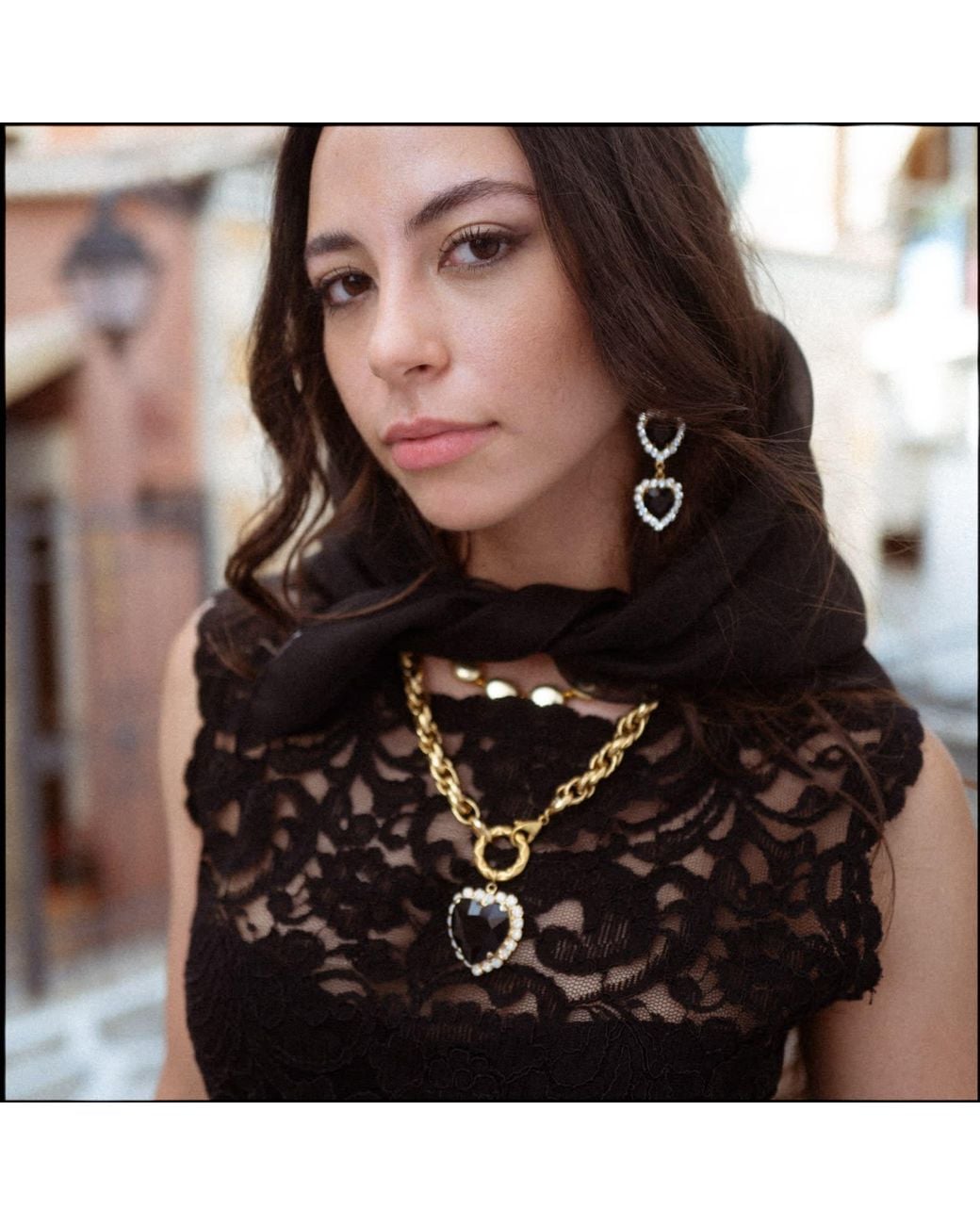 Achala Handcrafted Metallic Crystal Heart Pendant
