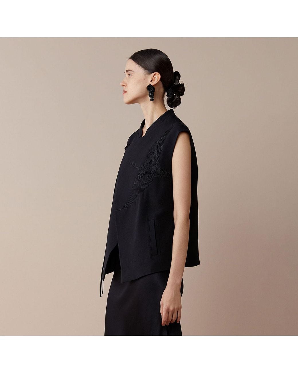 Silkinc Black Jinghong Swan Goose Waistcoat