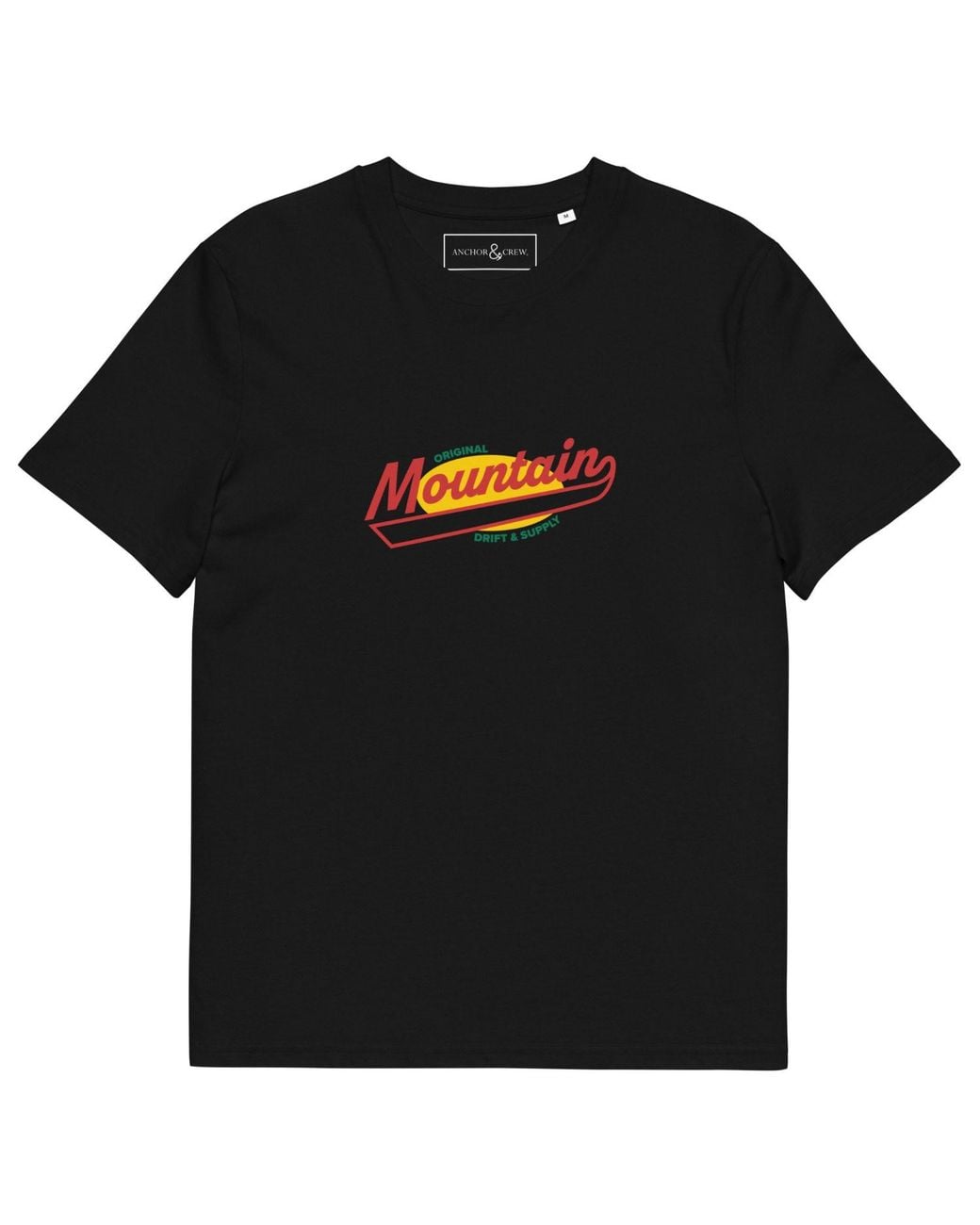 Anchor and Crew Black Original Mountain Supply Organic Cotton T-Shirt