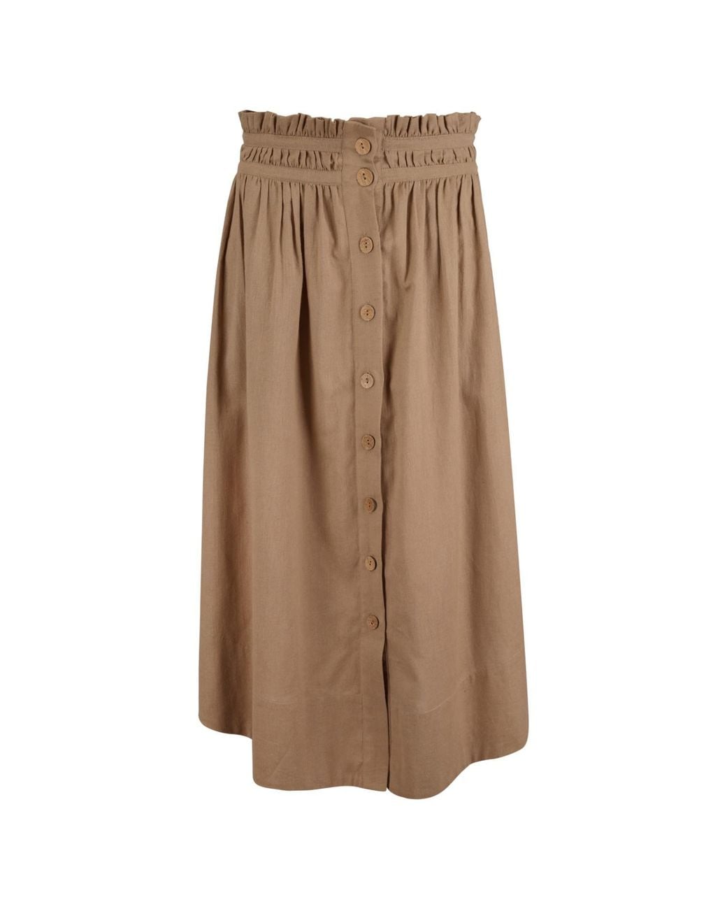 Em & Shi Brown Neutrals Twig Button Down Skirt