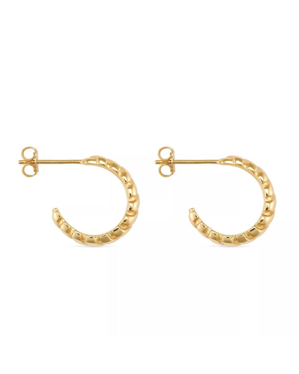 Elk & Bloom Metallic Chunky Ribbed Hoop Earrings