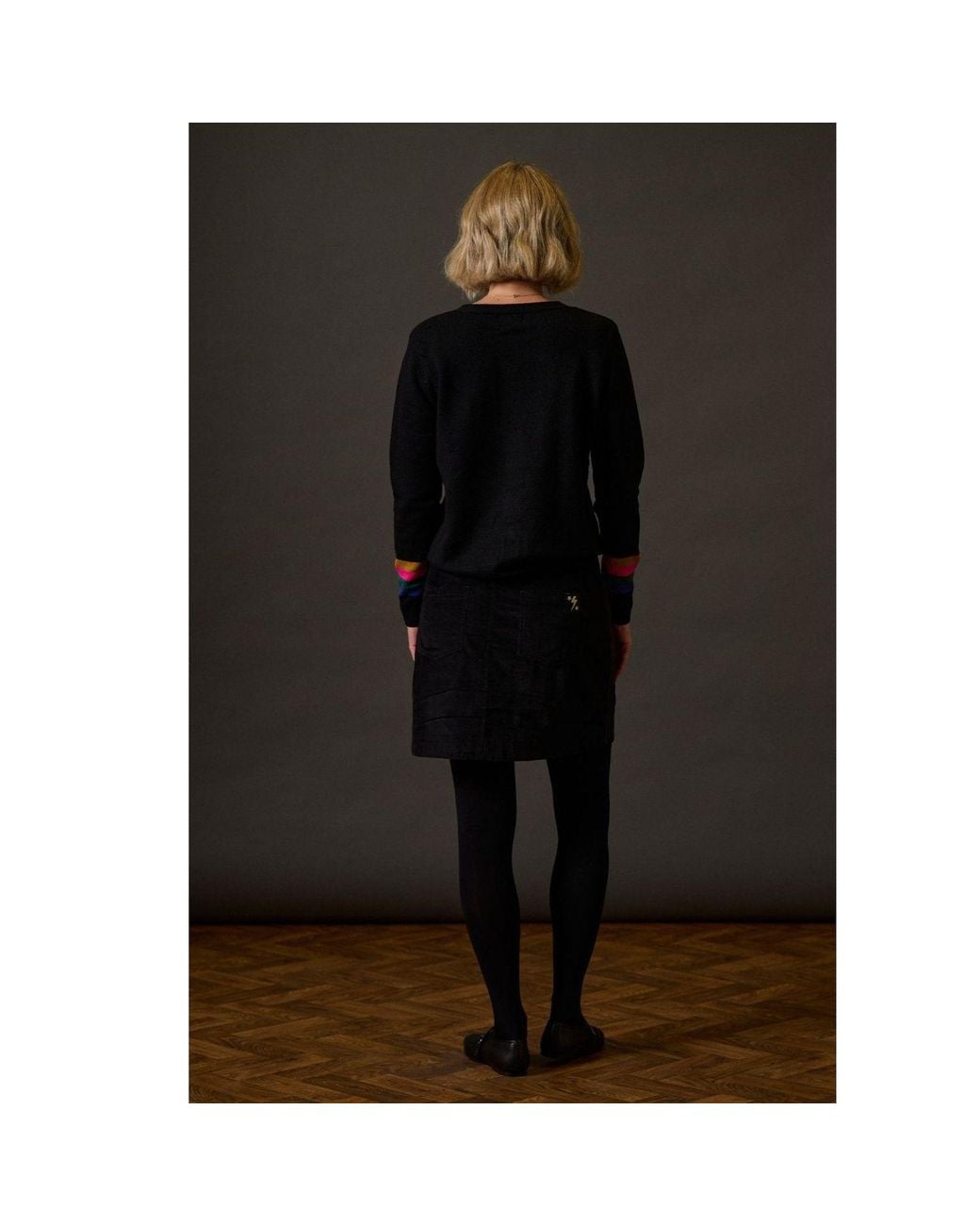 Sugarhill Black Jennifer Cardigan, Dinosaur Buttons