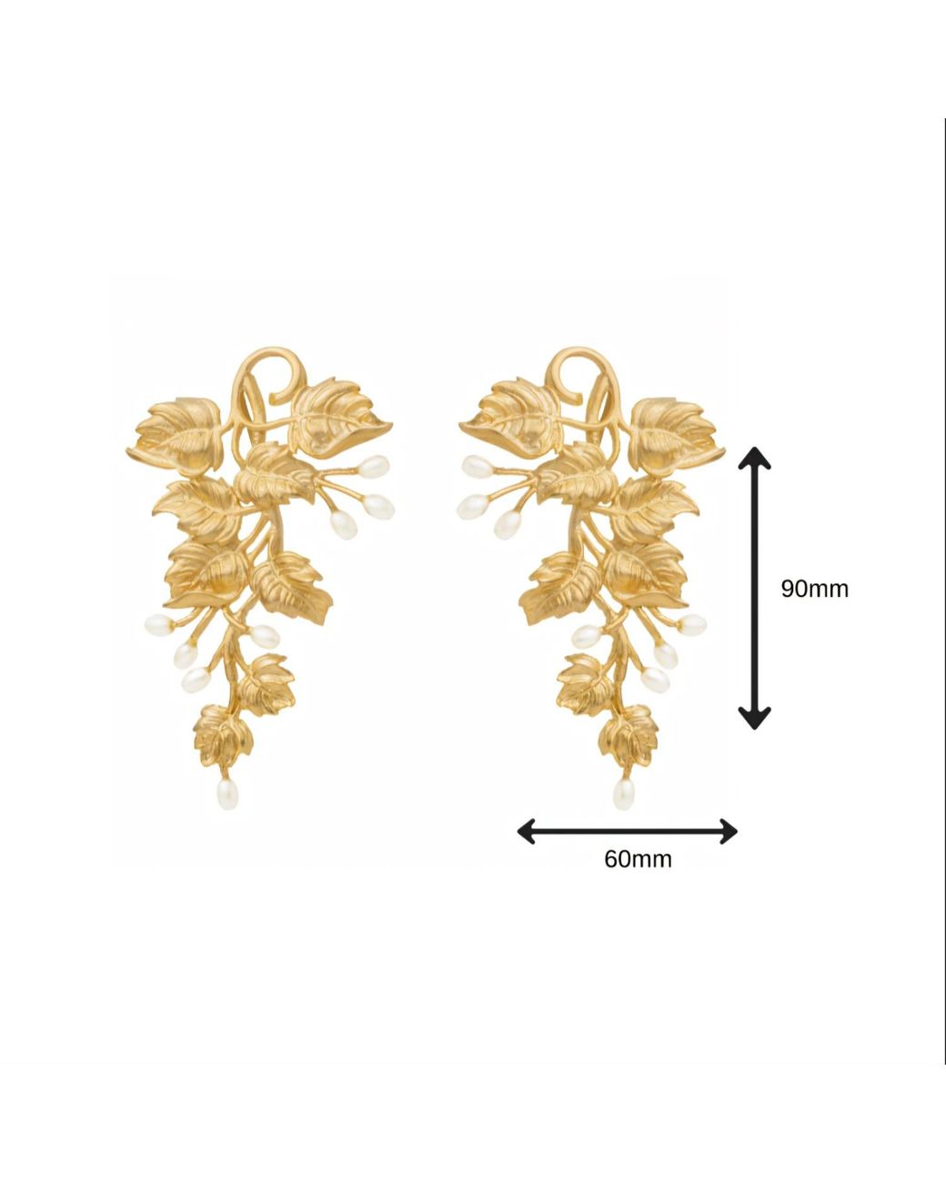 Meraki by Rashmi Bajaj Metallic Fiano De Perla Plated Dangle Earrings With Pearl Drops