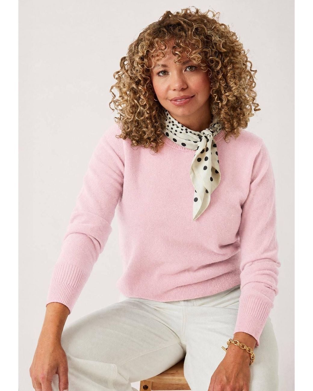 Loop Cashmere Pink Cashmere Crew Neck Sweater