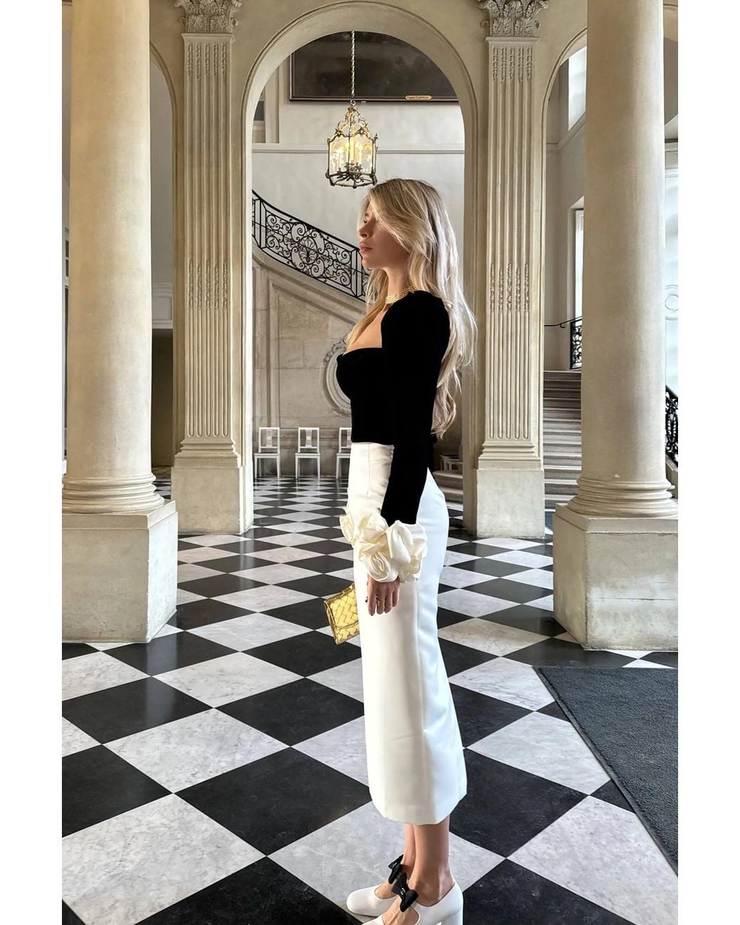 POST MERIDIEM Black Velvet Top With Removable Cuffs