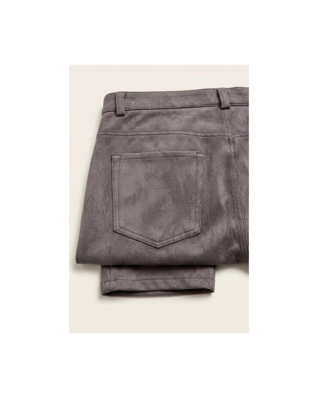 Ron Tomson Gray Microsuede Lightweight Tapered Pants for men