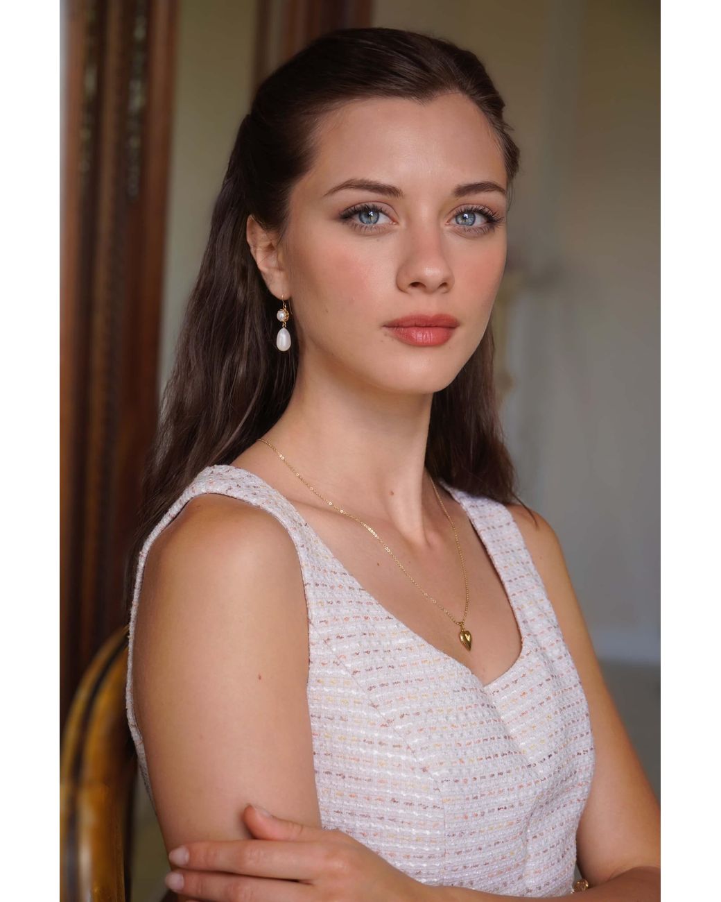 Katy Faye Metallic Mira Pearl Earrings