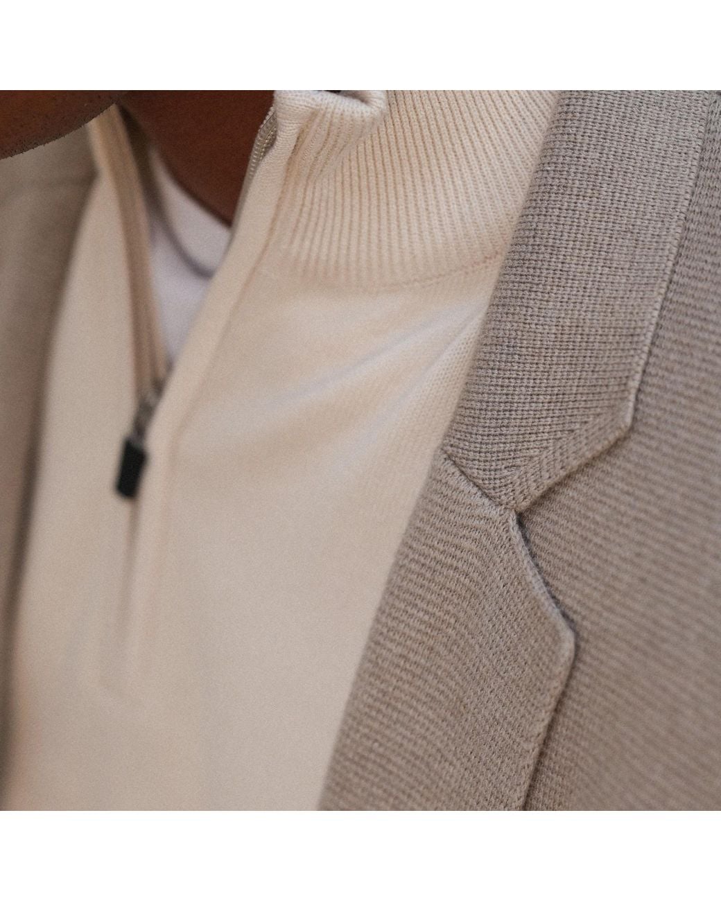 Paul James Knitwear Gray Cotton Deconstructed Knitted Gabriel Blazer for men