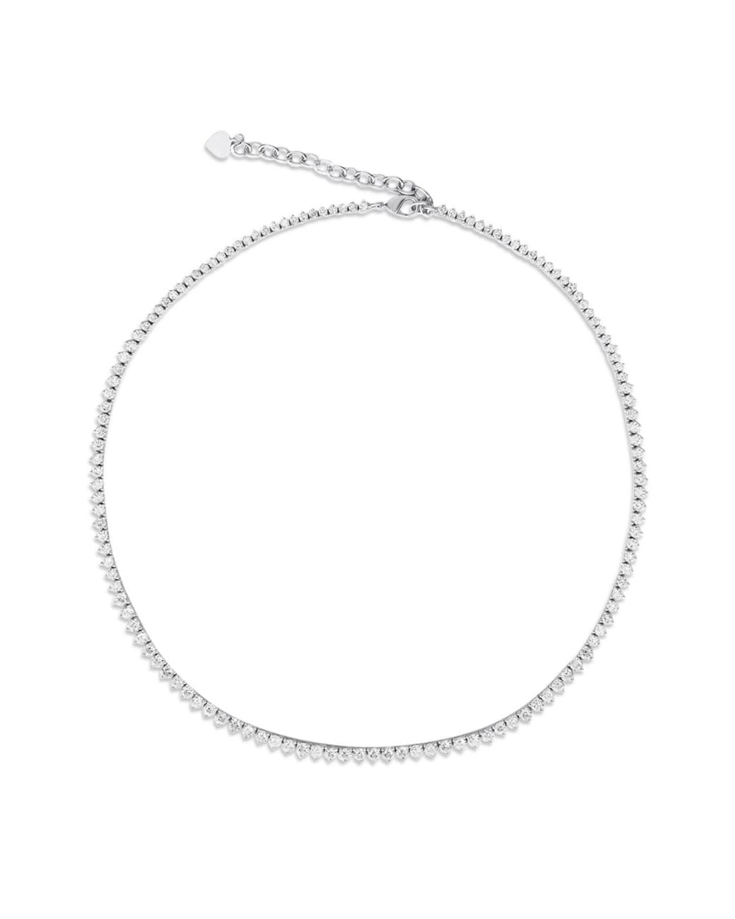 SHYMI Metallic Graduated Three Prong Tennis Necklace