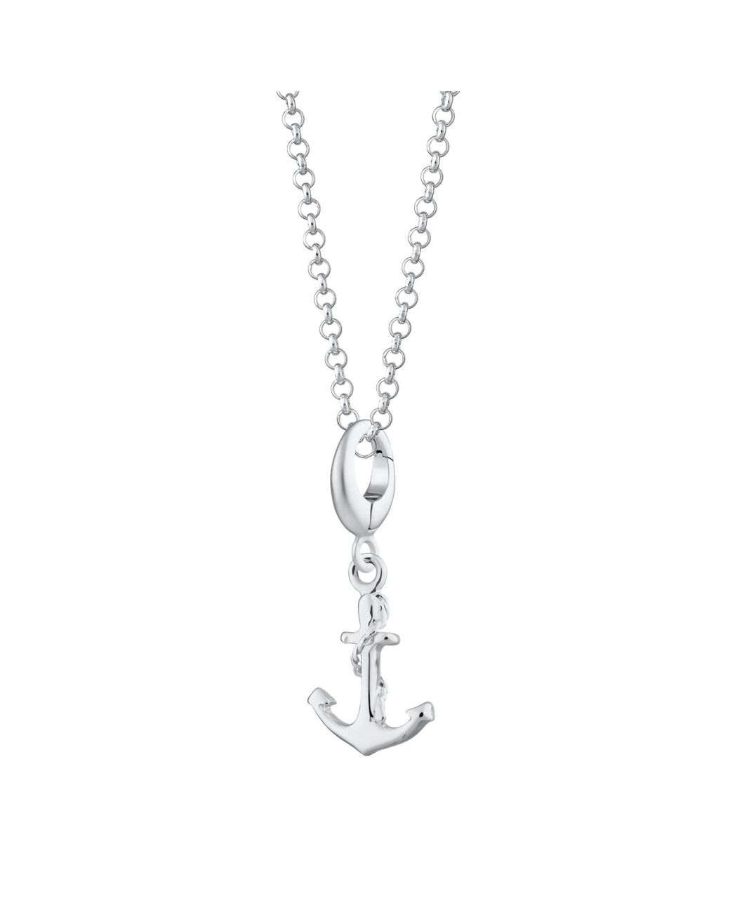 Lily Charmed Metallic Sterling Anchor Charm Necklace
