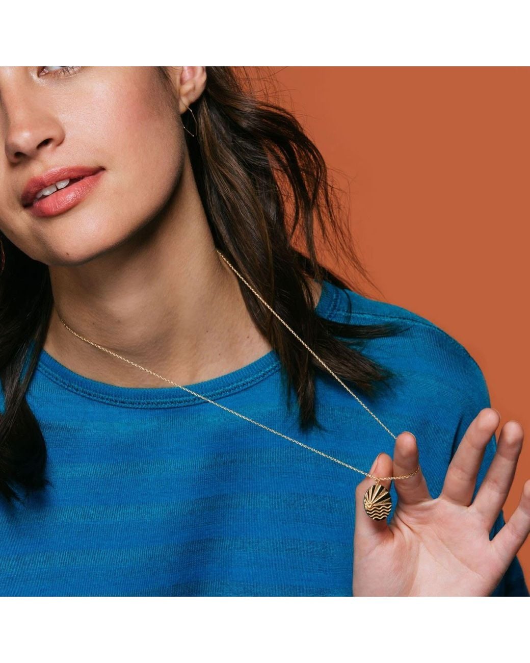 Kris Nations Metallic Ray Of Sunshine Charm Necklace Vermeil