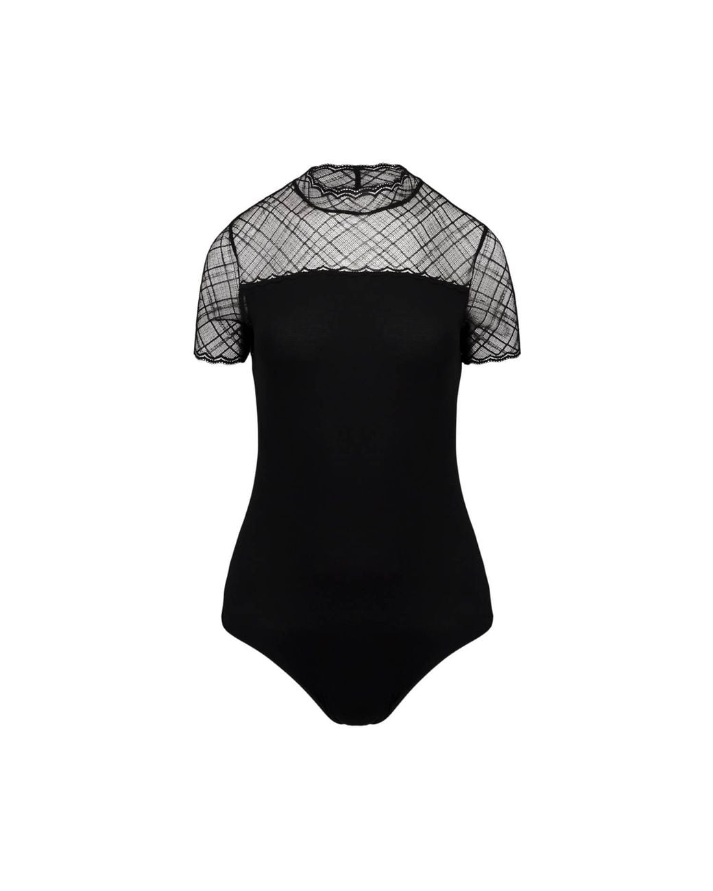 Oh!Zuza Black Bodysuit With Lace Collar
